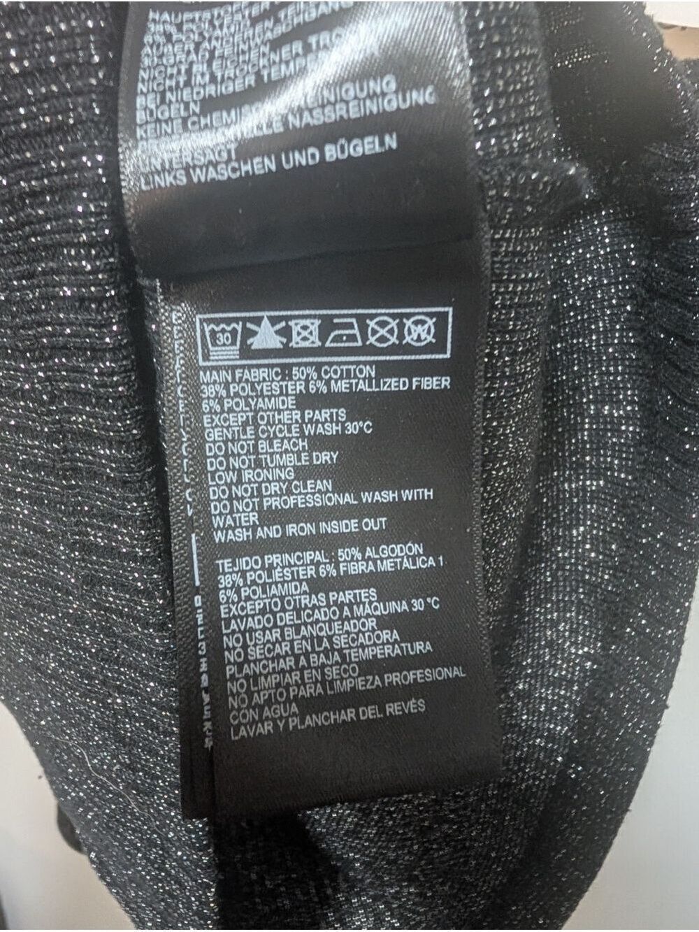 ba&sh | Lily Ribbed Metallic Scoop Neck In Black/Silver - Picture 13 of 14